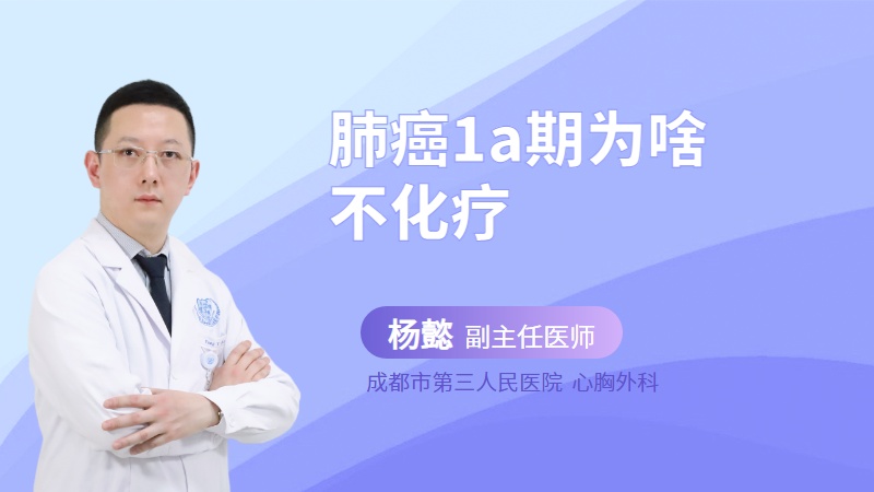肺癌1a期为啥不化疗