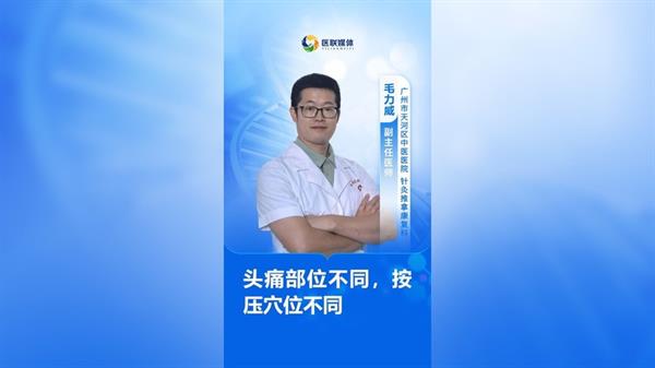 頭痛部位不同，按壓穴位不同