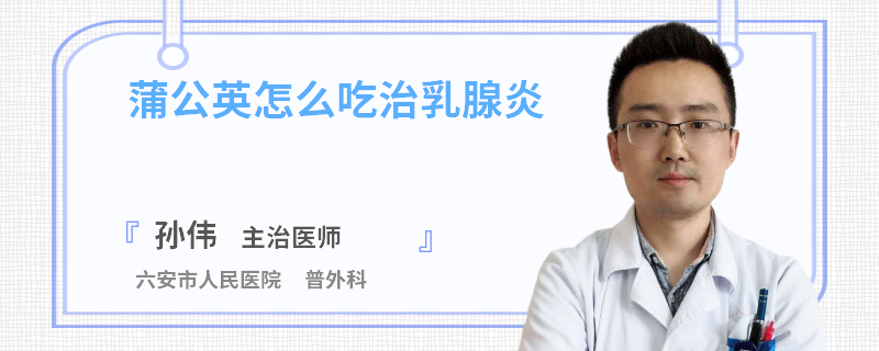 蒲公英怎么吃治乳腺炎