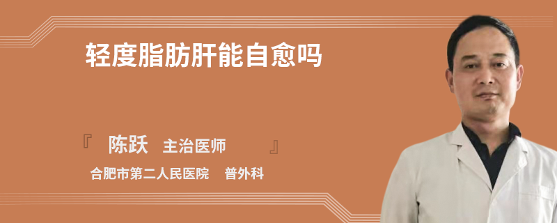 轻度脂肪肝能自愈吗