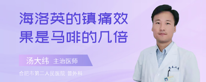 海洛英的镇痛效果是马啡的几倍