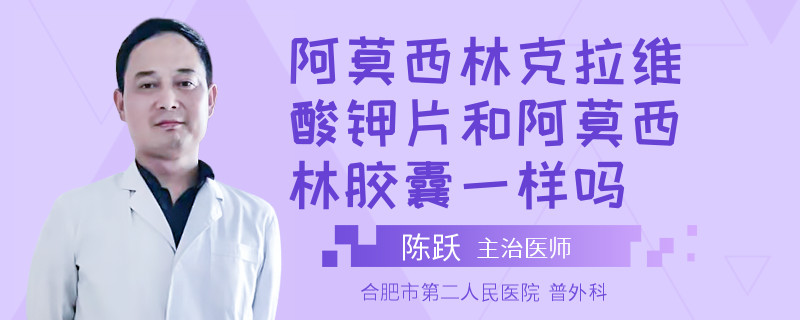 阿莫西林克拉维酸钾片和阿莫西林胶囊一样吗